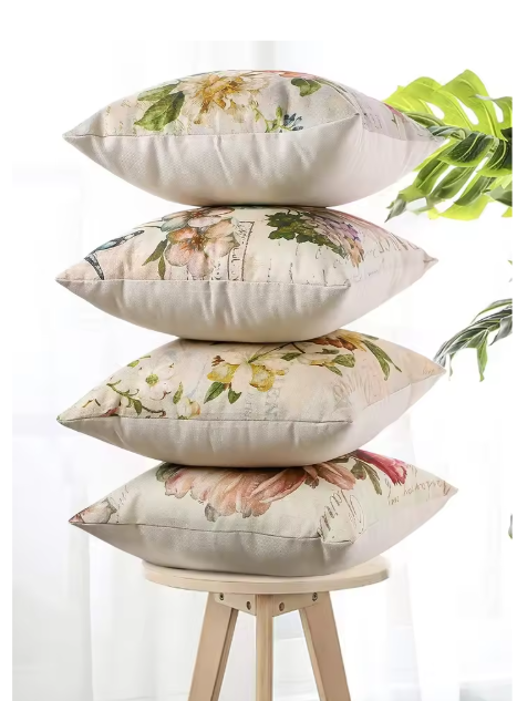 Vintage Floral Cushion Cover Set of 4